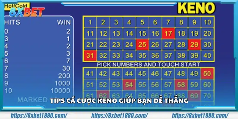 Tips cá cược Keno hiệu quả để tăng tỷ lệ thắng